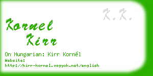 kornel kirr business card